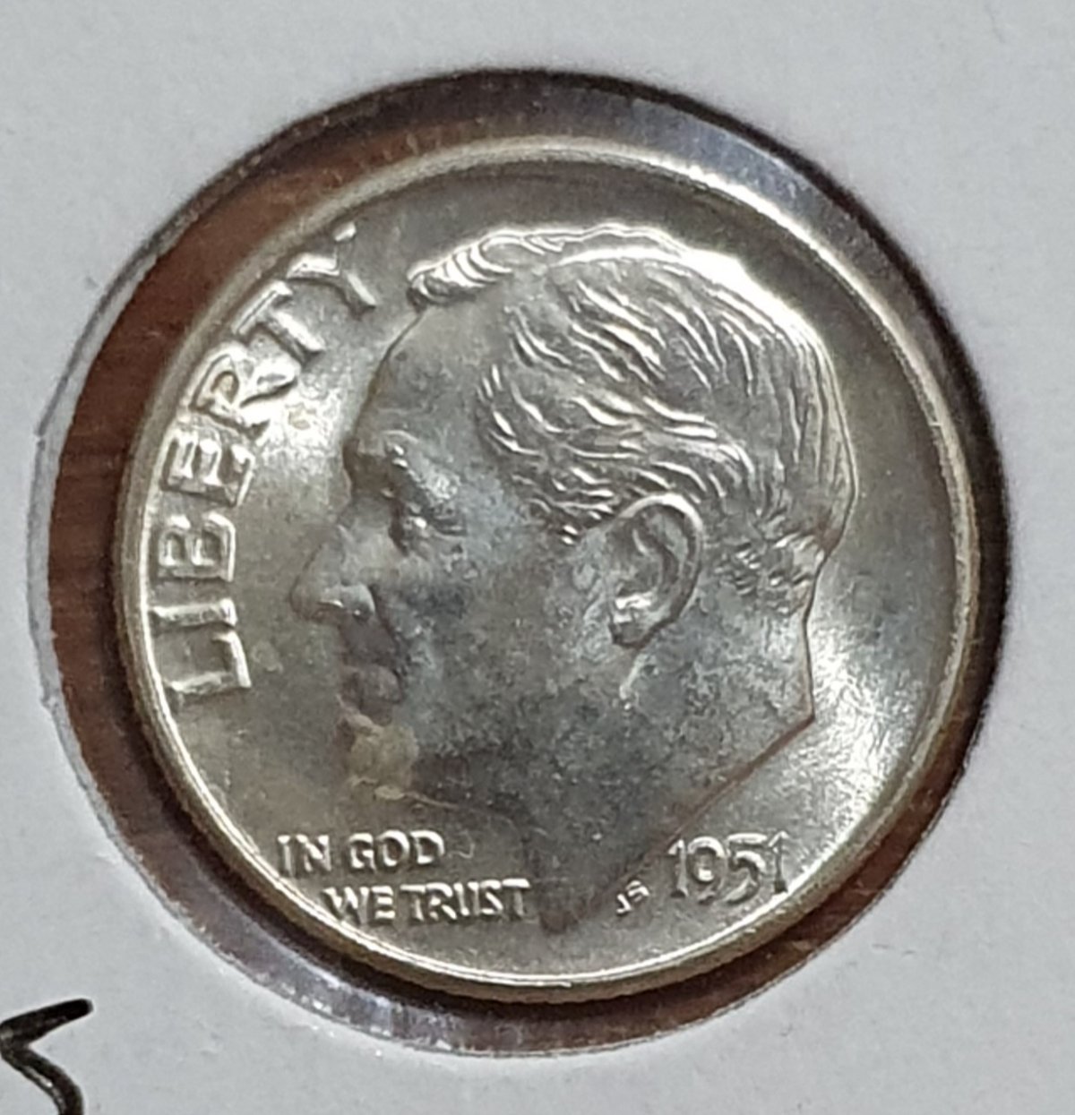 Repunch-Mint-Mark-In-1951-D-US-Dime,